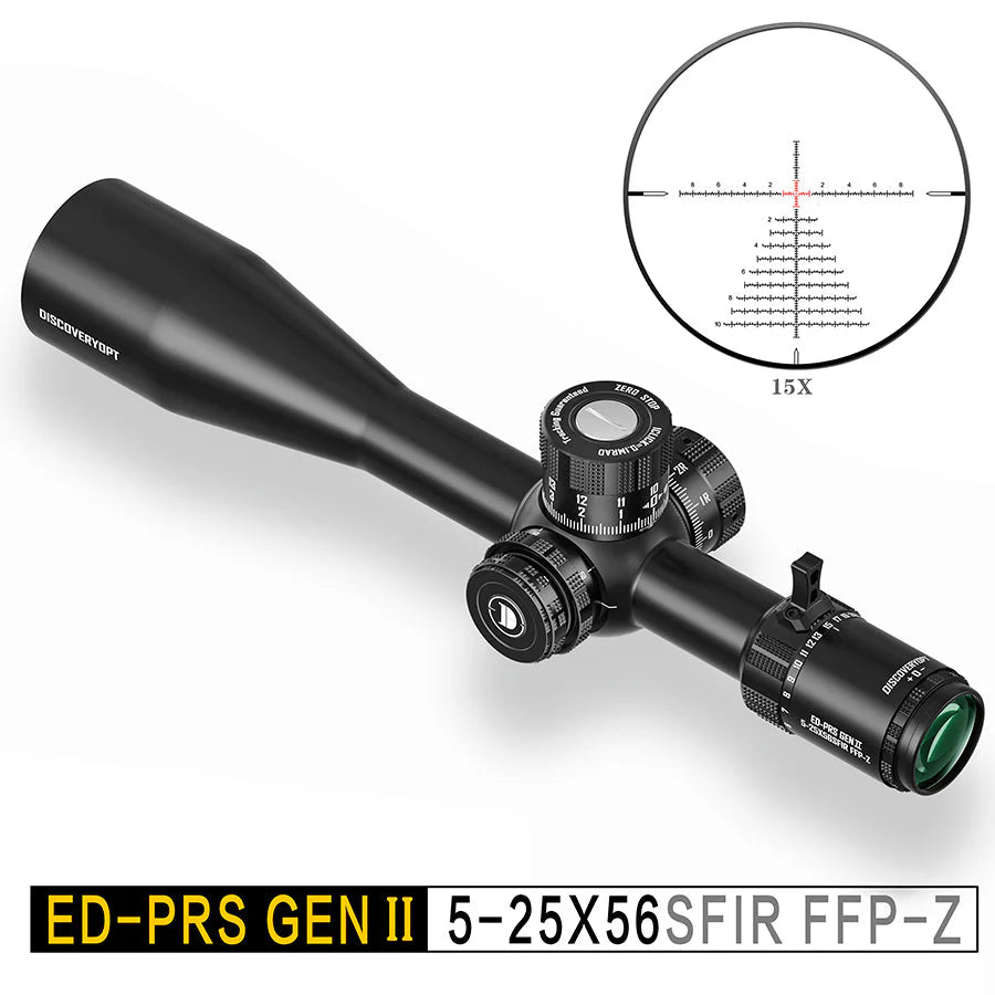 Discovery ED-PRS GENⅡ 5-25×56 SFIR FFP MRAD/MOA Zero Stop