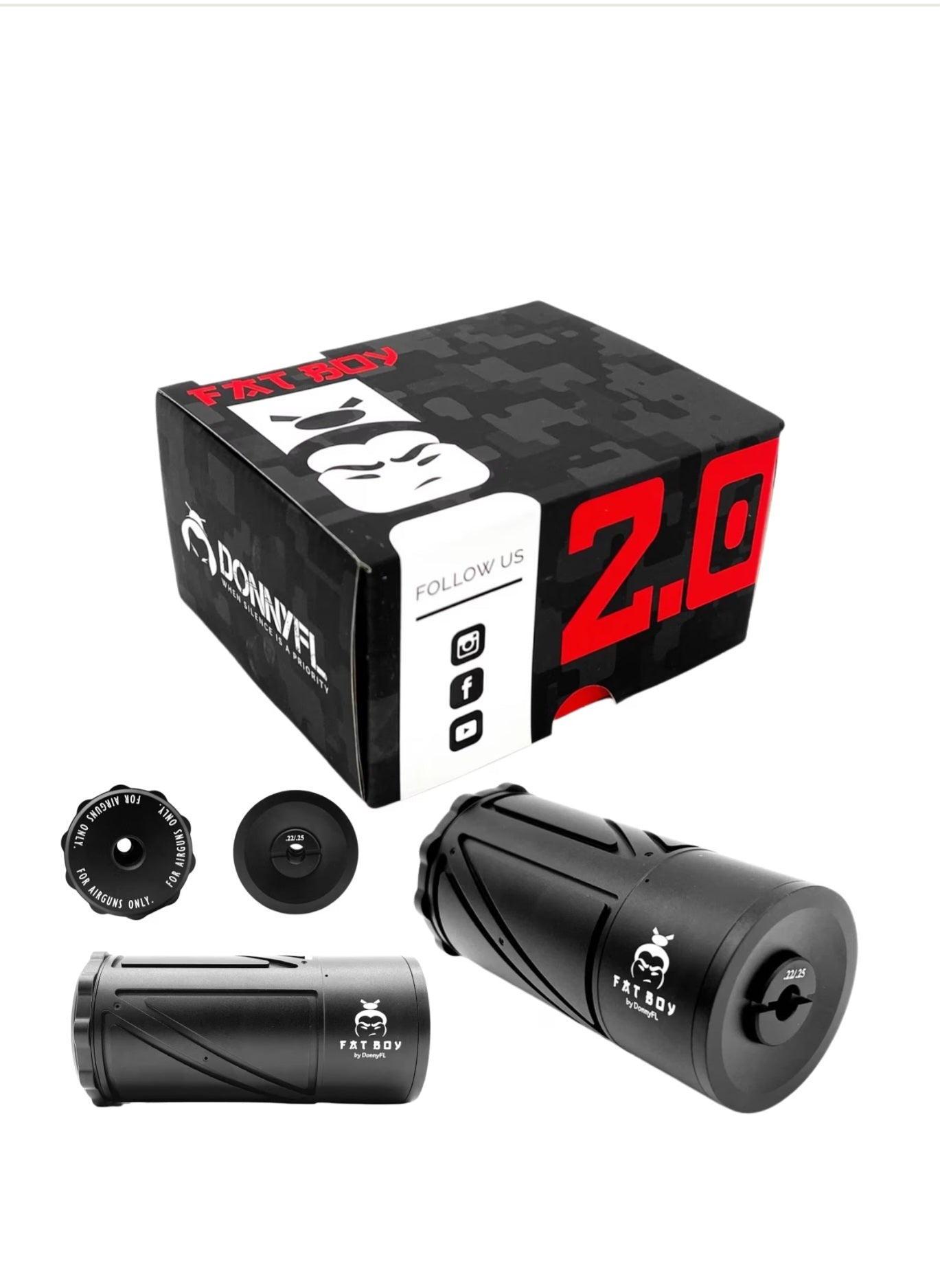 DONNYFL FATBOY 2 x 4.25 inches 1/2 x 20 UNF for calibers .177 - .30 airguns