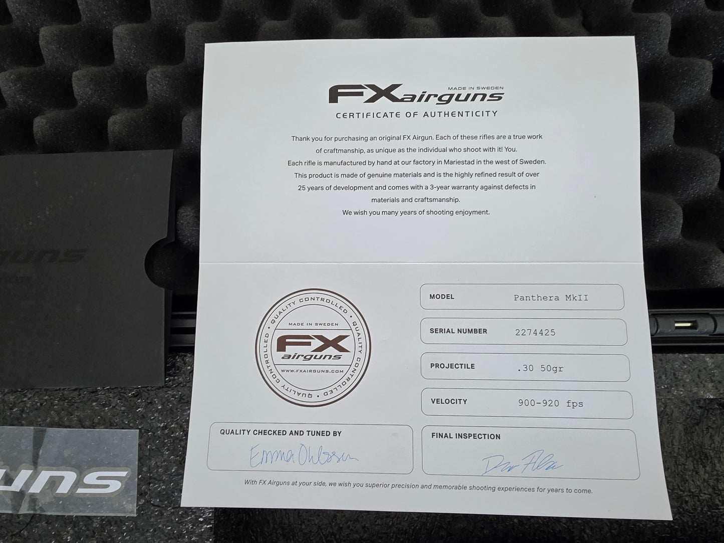 FX PANTHERA MK2 .30  CAL 600MM